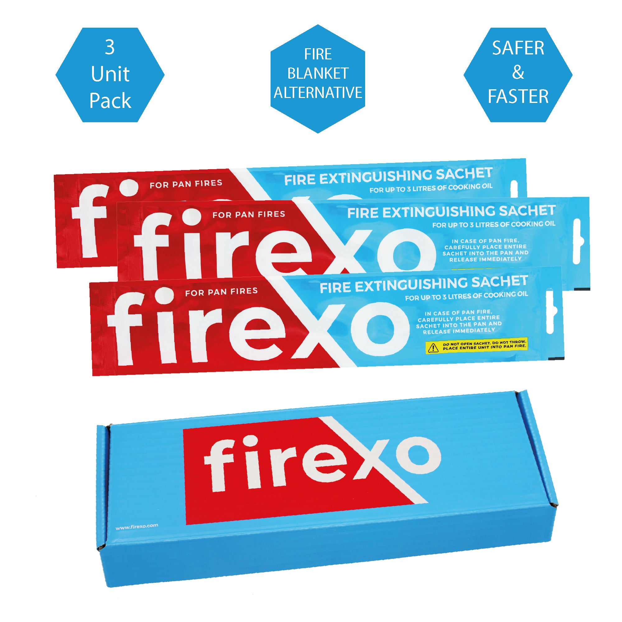 Pack of 3 - Firexo Pan Fire Extinguisher Sachet - Fire Blanket Alternative